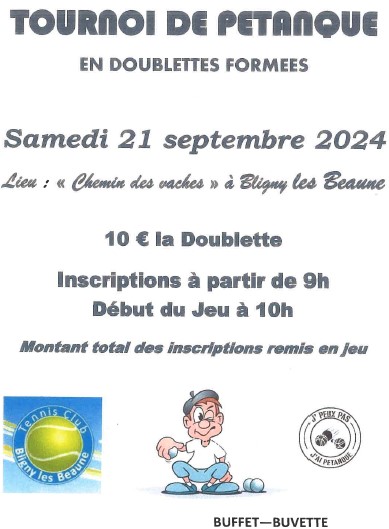 Tournoi pétanque Tennis